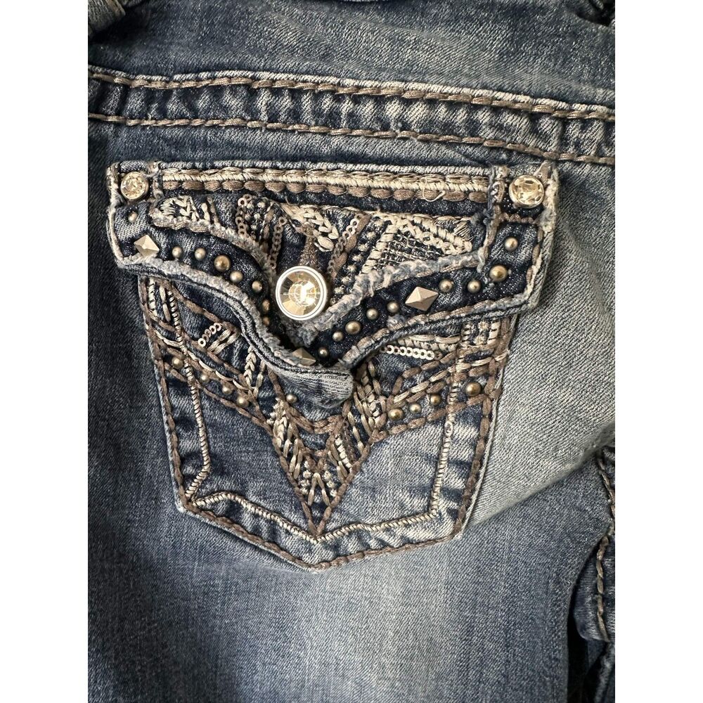 Vigoss The New York Capri Jeans Womens 9/10 Embellished Bling Flap Pockets Y2K - Picture 5 of 10